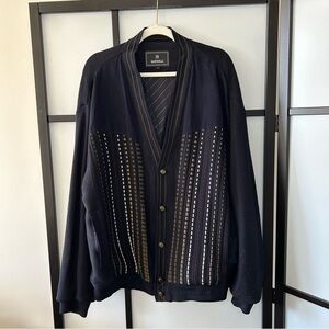 [L] Martinelli Vintage Navy Blue 90s Long Sleeve Button Down Cardigan Sweater
